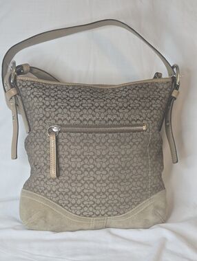 Coach F10944 Signature C Jacquard Monogram Suede
